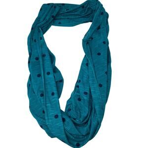 Old Navy Infinity Thin Scarf Teal Blue Navy Polka Dot One Size